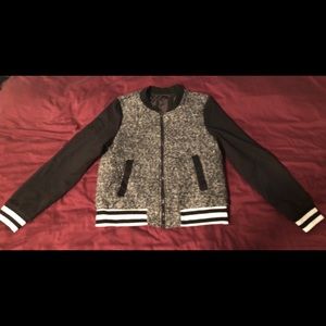 Super cute preppy tweed bomber jacket
